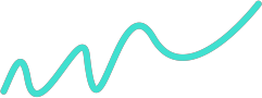 Curved turquoise line with varying undulations on a white background.