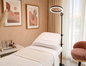 Boutique brow and lash studio treatment room