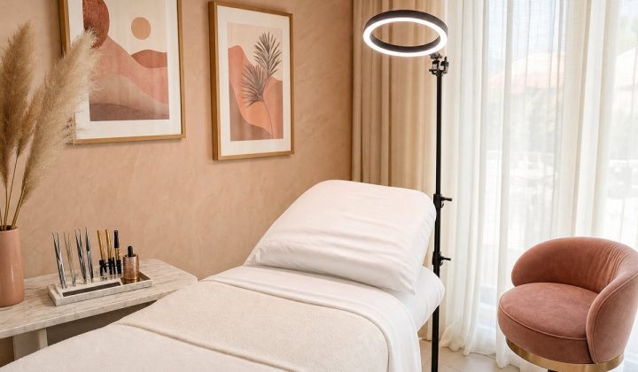 Boutique brow and lash studio treatment room