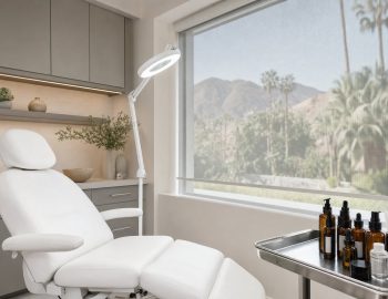 Clean modern med spa treatment room in the Coachella Valley