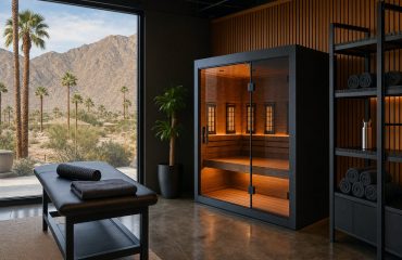 Recovery studio with infrared sauna and stretching table